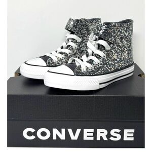 Converse Chuck Taylor All Star 1V Hi Dark Matter Glitter Sneakers Youth 11 girls